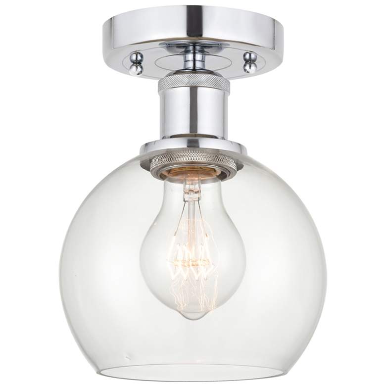 Image 1 Edison Athens  6" Semi-Flush Mount - Polished Chrome - Clear Shade