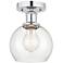 Edison Athens  6" Semi-Flush Mount - Polished Chrome - Clear Shade