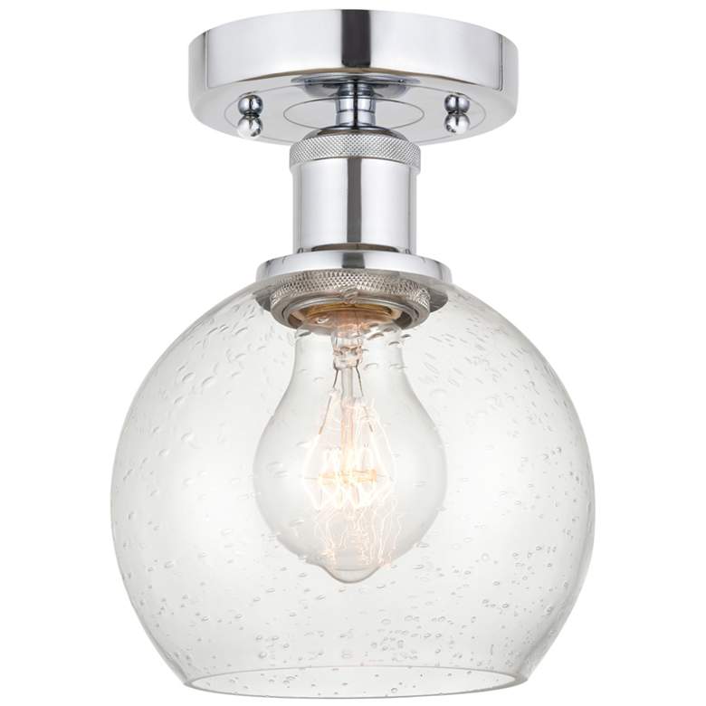 Image 1 Edison Athens 6" Semi-Flush Mount - Polished Chrome - Seedy Shade