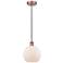 Edison Athens 8" Antique Copper Cord Hung Mini Pendant w/ Matte White