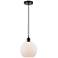 Edison Athens 8" Oil Rubbed Bronze Cord Hung Mini Pendant w/ White Sha
