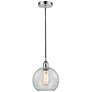 Edison Athens 8" Polished Chrome Cord Hung Mini Pendant w/ Clear Shade