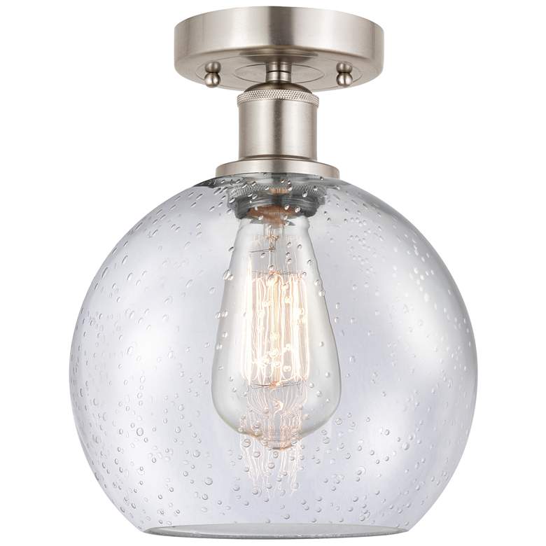 Image 1 Edison Athens 8" Semi-Flush Mount - Brushed Satin Nickel - Seedy Shad