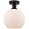 Edison Athens 8" Semi-Flush Mount - Oil Rubbed Bronze - Matte White S