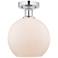Edison Athens 8" Semi-Flush Mount - Polished Chrome - Matte White Sha