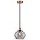 Edison Athens 8"W Antique Copper Corded Mini Pendant w/ Smoke Swirl Sh