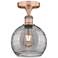 Edison Athens 8"W Antique Copper Semi-Flush Mount w/ Smoke Swirl Shade
