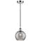 Edison Athens 8"W Chrome Corded Mini Pendant w/ Smoke Swirl Shade