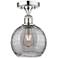 Edison Athens 8"W Chrome Semi-Flush Mount w/ Smoke Swirl Shade