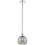 Edison Athens 8"W Chrome Stemmed Mini Pendant w/ Smoke Swirl Shade