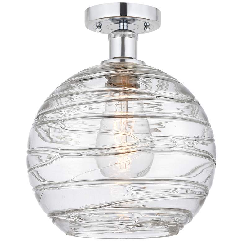Image 1 Edison Athens Deco Swirl 10" Semi-Flush Mount - Chrome - Clear Deco S