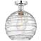 Edison Athens Deco Swirl 10" Semi-Flush Mount - Chrome - Clear Deco S