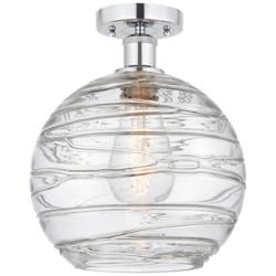 Edison Athens Deco Swirl  10" Semi-Flush Mount - Chrome - Clear Deco S