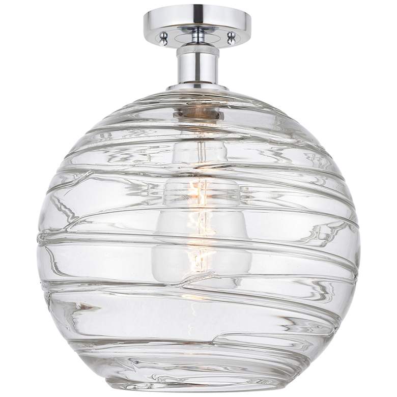 Image 1 Edison Athens Deco Swirl 12" Semi-Flush Mount - Chrome - Clear Deco S