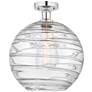 Edison Athens Deco Swirl  12" Semi-Flush Mount - Chrome - Clear Deco S