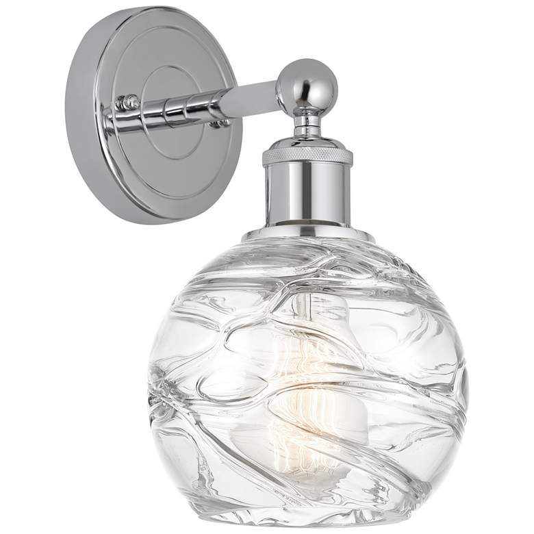 Image 1 Edison Athens Deco Swirl 6" Chrome Sconce w/ Deco Swirl Shade
