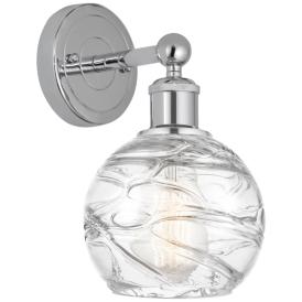 Edison Athens Deco Swirl 6" Chrome Sconce w/ Deco Swirl Shade Edison Athens Deco Swirl 6" Chrome Sconce w/ Deco Swirl Shade