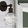 1_Edison Athens Deco Swirl 6" Oil Rubbed Bronze Sconce w/ Deco Swirl Sha