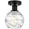Edison Athens Deco Swirl 6" Semi-Flush Mount - Black - Clear Deco Swi