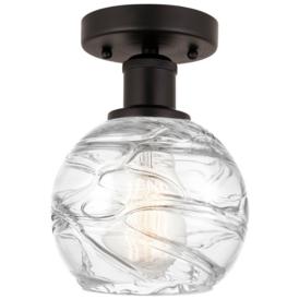 Edison Athens Deco Swirl  6" Semi-Flush - Oil Rubbed Bronze - Clear Edison Athens Deco Swirl  6" Semi-Flush - Oil Rubbed Bronze - Clear