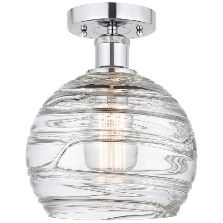 Image 1 Edison Athens Deco Swirl 8" Semi-Flush Mount - Chrome - Clear Deco Sw