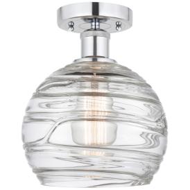 Edison Athens Deco Swirl  8" Semi-Flush Mount - Chrome - Clear Deco Sw Edison Athens Deco Swirl  8" Semi-Flush Mount - Chrome - Clear Deco Sw