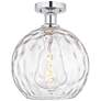 Edison Athens Water Glass  10" Semi-Flush Mount - Chrome - Clear