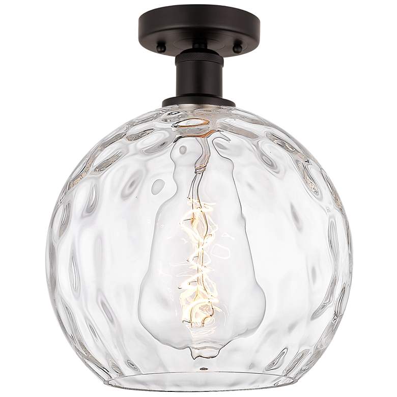 Image 1 Edison Athens Water Glass 10" Semi-Flush Mount - Oil Rubbed Bronze -