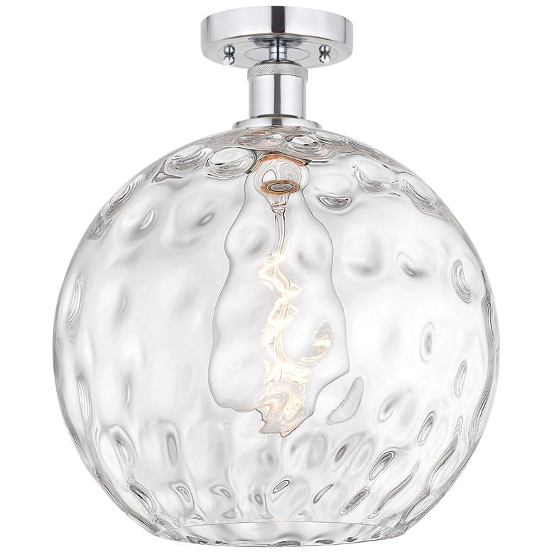Image 1 Edison Athens Water Glass  12" Semi-Flush Mount - Chrome - Clear