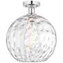 Edison Athens Water Glass  12" Semi-Flush Mount - Chrome - Clear