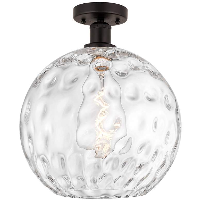 Image 1 Edison Athens Water Glass 12" Semi-Flush Mount - Oil Rubbed Bronze -