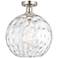 Edison Athens Water Glass 12" Semi-Flush Mount - Satin Nickel - Clear