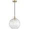 Edison Athens Water Glass 12" Wide Satin Gold Mini Pendant