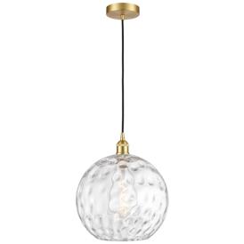 Edison Athens Water Glass 12" Wide Satin Gold Mini Pendant Edison Athens Water Glass 12" Wide Satin Gold Mini Pendant