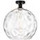 Edison Athens Water Glass 14" Wide Matte Black Ceiling Light