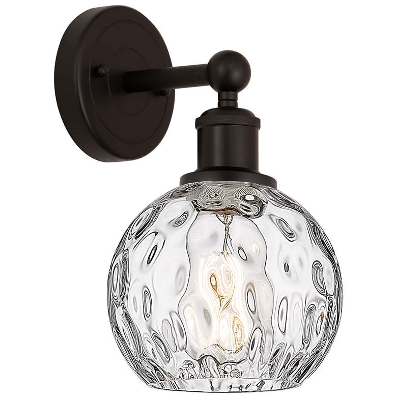 Image 1 Edison Athens Water Glass 6" Bronze Sconce w/ Clear Water Glass Shade