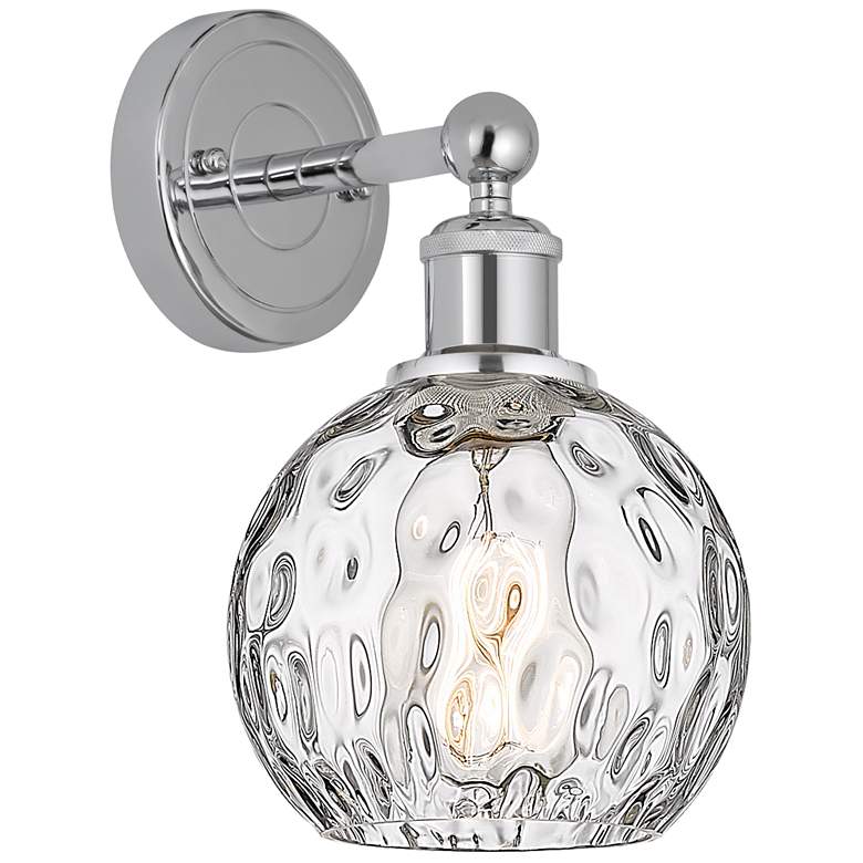 Image 1 Edison Athens Water Glass 6" Chrome Sconce w/ Clear Water Glass Shade