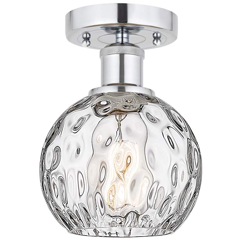Image 1 Edison Athens Water Glass 6" Semi-Flush Mount - Chrome - Clear Water