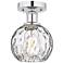 Edison Athens Water Glass 6" Semi-Flush Mount - Chrome - Clear Water