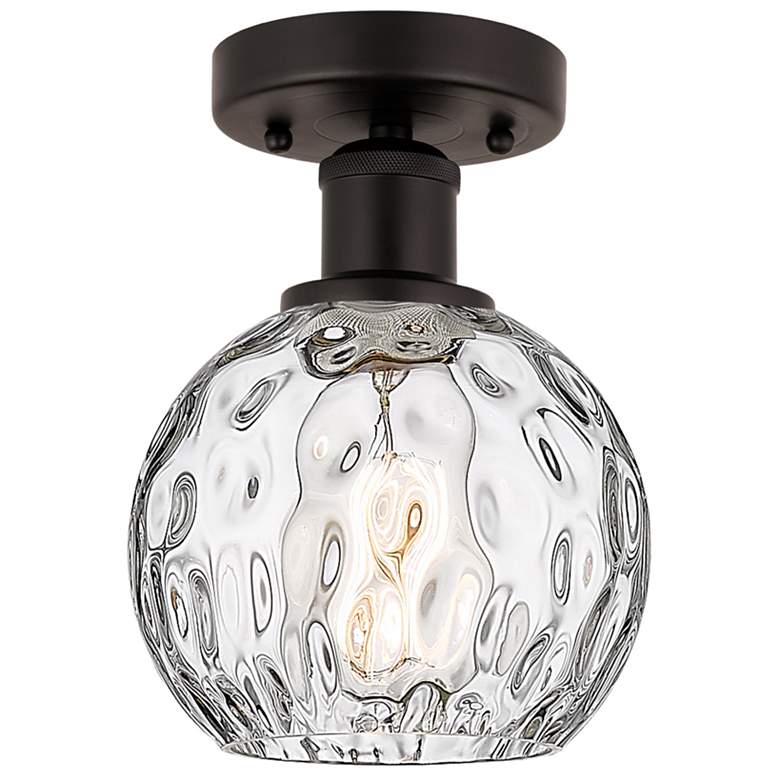 Image 1 Edison Athens Water Glass 6" Semi-Flush Mount - Oil Rubbed Bronze - C