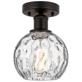 Edison Athens Water Glass  6" Semi-Flush Mount - Oil Rubbed Bronze - C Edison Athens Water Glass  6" Semi-Flush Mount - Oil Rubbed Bronze - C