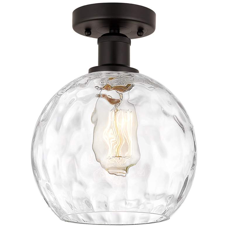 Image 1 Edison Athens Water Glass 8" Semi-Flush Mount - Oil Rubbed Bronze - C