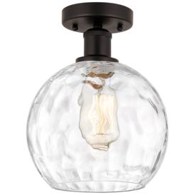 Edison Athens Water Glass  8" Semi-Flush Mount - Oil Rubbed Bronze - C Edison Athens Water Glass  8" Semi-Flush Mount - Oil Rubbed Bronze - C