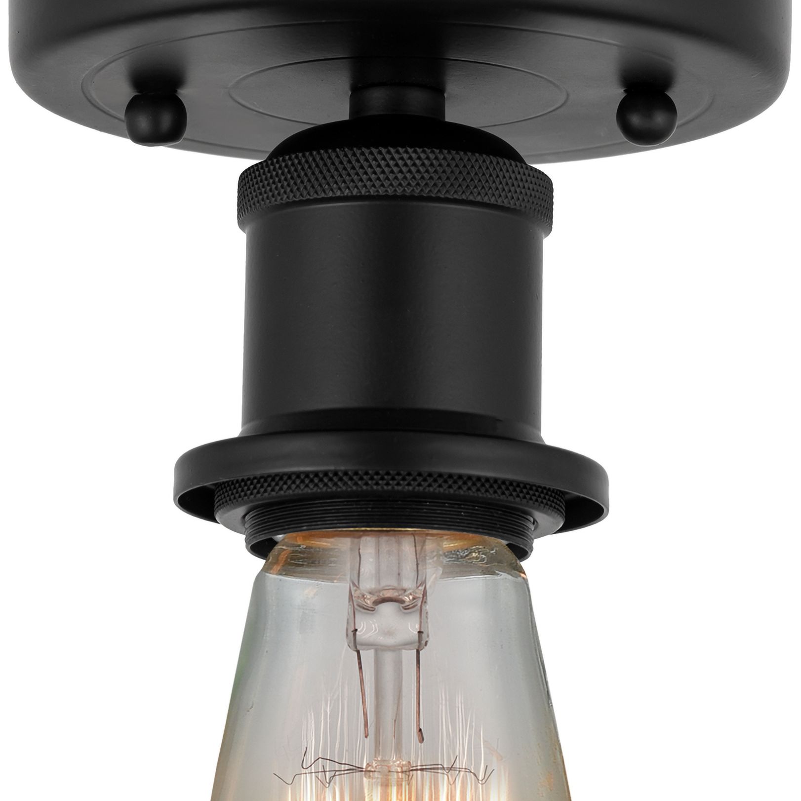 Image 2 Edison Bare Bulb 4 1/2" Wide Matte Black Ceiling Light more views