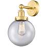 1_Edison Beacon 13 3/4"H Satin Gold Wall Sconce w/ Clear Shade