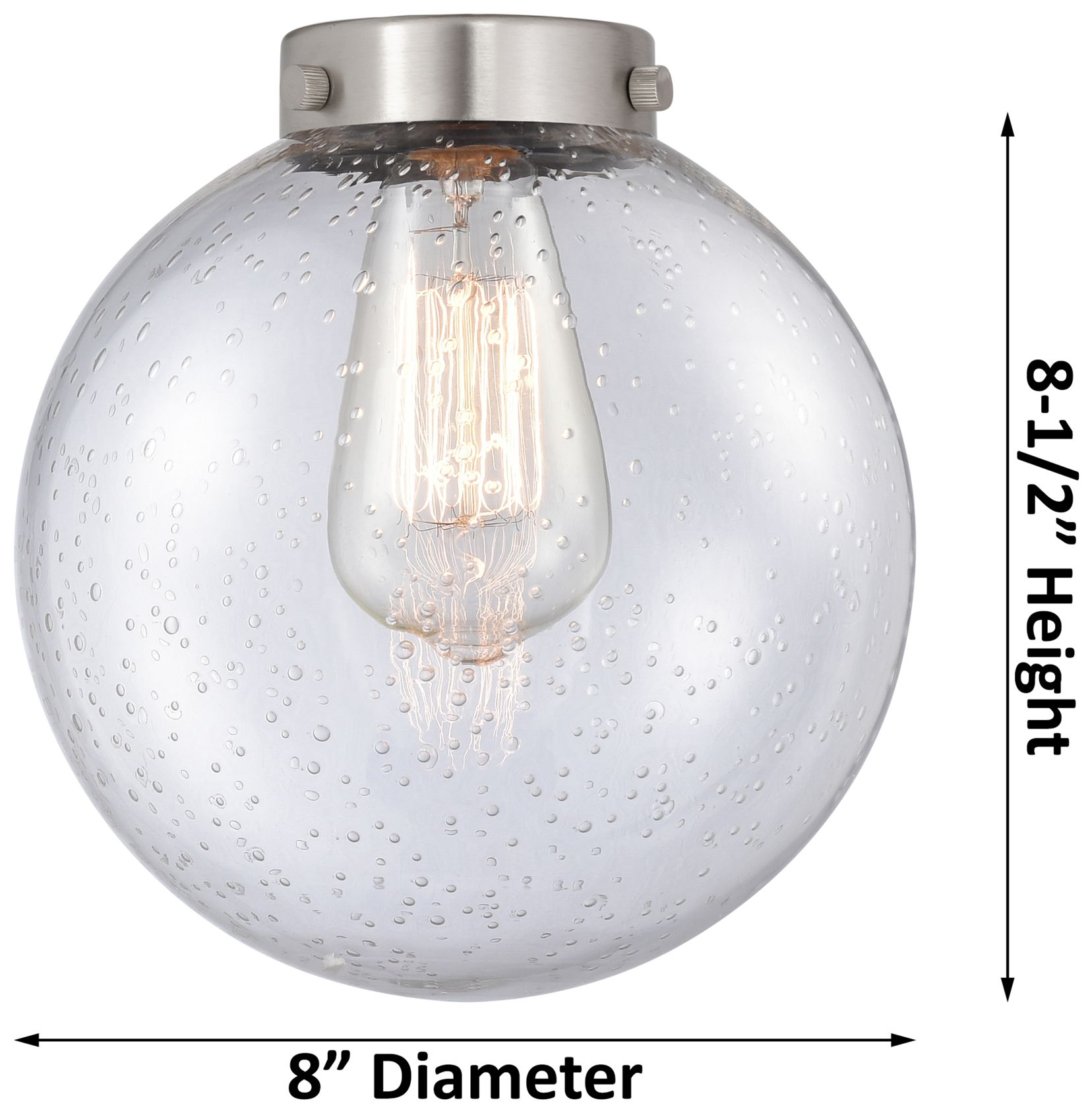 Image 5 Edison Beacon 15.5"W 2 Light Black Brass Bath Light With Seedy Shade more views