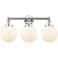 Edison Beacon 24.5"W 3 Light Polished Nickel Bath Light With White Sha
