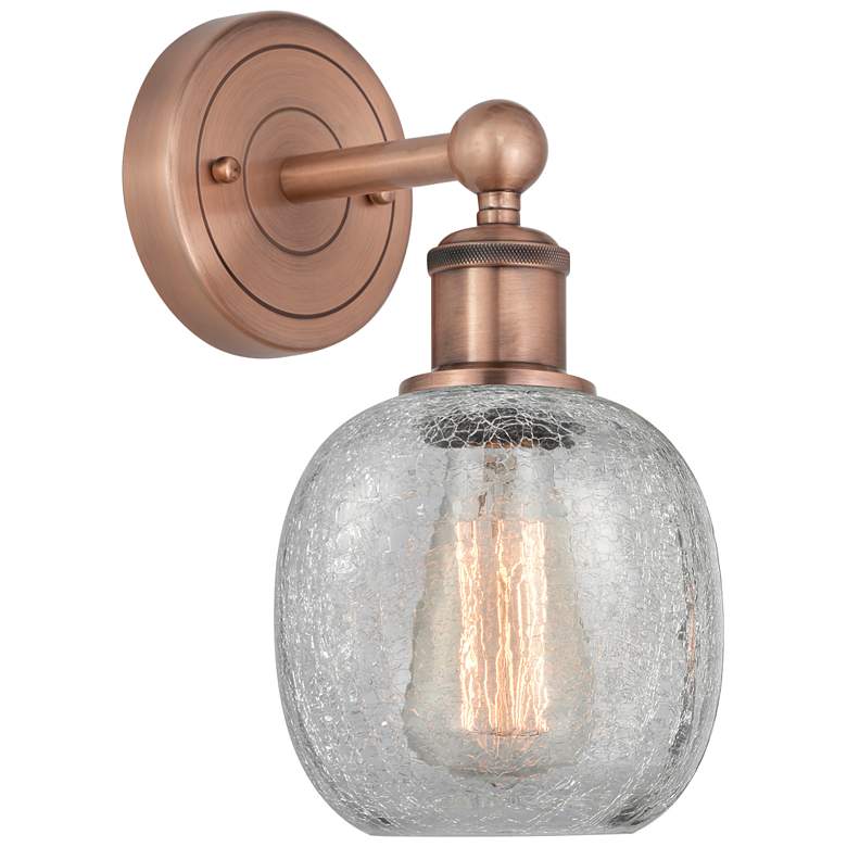 Image 1 Edison Belfast 11.5"High Antique Copper Sconce With Clear Crackle Shad