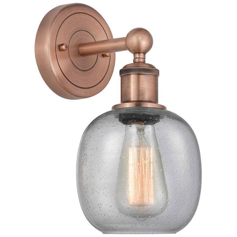Image 1 Edison Belfast 11.5"High Antique Copper Sconce With Seedy Shade