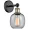 Edison Belfast 11.5"High Black Antique Brass Sconce With Seedy Shade